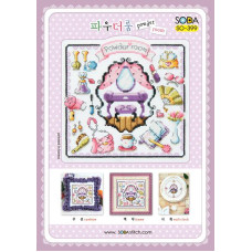 SO-399 SODA Stitch Схема для вишивки рахунковим хрестиком - Дамська кімната POWDER ROOM, папір