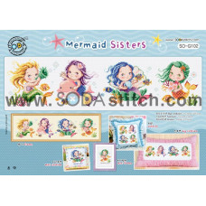 SO-G102 SODA Stitch Схема для вишивки рахунковим хрестиком - Сестри Русалки Mermaid Sisters, папір