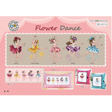 SO-G115 SODA Stitch Схема для вишивки рахунковим хрестиком - Квітковий танець Flower Dance, папір