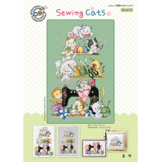 SO-G122 SODA Stitch Схема для вишивки рахунковим хрестиком - Швейні кошенята Sewing Cats, папір