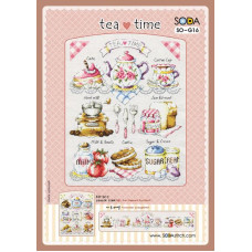 SO-G16 SODA Stitch Схема для вишивки рахунковим хрестиком - Час чаю Tea Time, папір