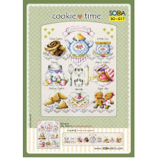 SO-G17L SODA Stitch Набір для вишивки рахунковим хрестиком - Час печива Cookie Time 24,5x31 см, Linen 32