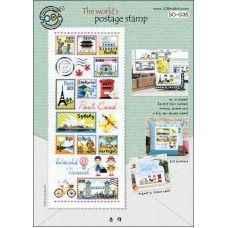 SO-G35 SODA Stitch Схема для вишивки рахунковим хрестиком - Світова поштова марка The World's Postage stamp, папір