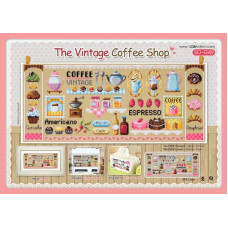 SO-G49A SODA Stitch Набір для вишивки рахунковим хрестиком - Вінтажний магазин кави The Vintage Coffee Shop, Aida 14