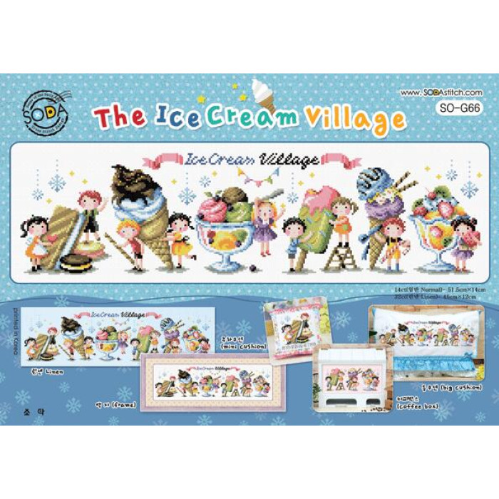 SO-G66 SODA Stitch Схема для вишивки рахунковим хрестиком - Село морозива The Ice Cream Village, папір