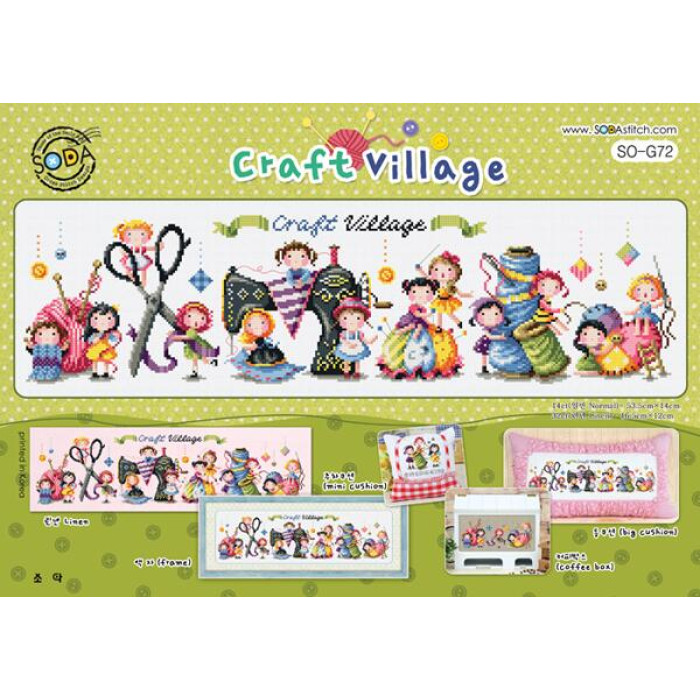 SO-G72 SODA Stitch Схема для вишивки рахунковим хрестиком - Ремісниче село Craft Village, папір