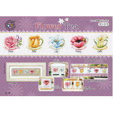 SO-G78 SODA Stitch Схема для вишивки рахунковим хрестиком - Квітковий чай Flower Tea, папір
