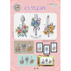 SO-G94 SODA Stitch Схема для вишивки рахунковим хрестиком - Столові прибори CUTLERY, папір
