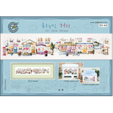SO-K4 SODA Stitch Схема для вишивки рахунковим хрестиком - Небесно-синя вулиця Sky Blue Street, папір