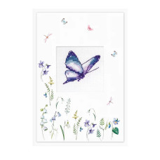 (S)P-102 Фіолетова метелик. Luca-S. Набір для виготовлення листівки повна збірка з вишивкою