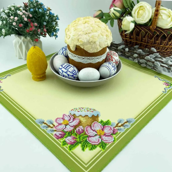 СПВ_209 Virena Заготовка для вишивки бісером - Серветка Великодня 19x26 см (габардин)