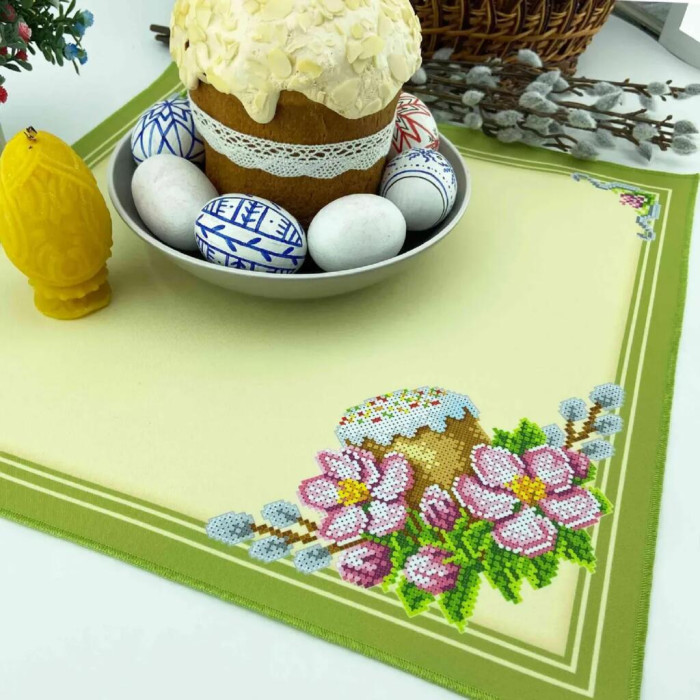 СПВ_209 Virena Заготовка для вишивки бісером - Серветка Великодня 19x26 см (габардин)
