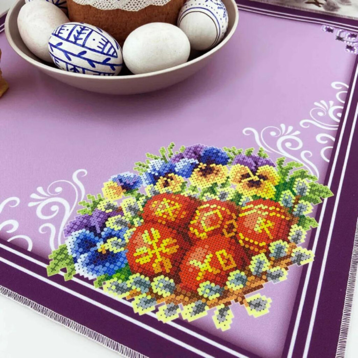 СПВ_211 Virena Заготовка для вишивки бісером - Серветка Великодня 40x40 см (габардин)