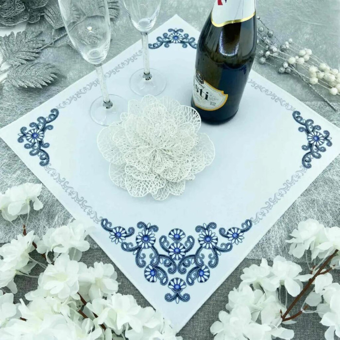 СПВ_215 Virena Заготовка для вишивки бісером - Серветка весільна 40x40 см (габардин)