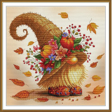СР2371 Нова Слобода Набір для вишивки рахунковим хрестиком - Добрячок 26x26 см, Aida 16 (канва з фоном)