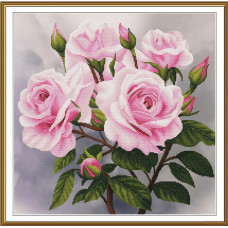 СР2384 Нова Слобода Набір для вишивки рахунковим хрестиком - Миттєвості ніжності 31x31 см, Aida 16 (канва з фоном)