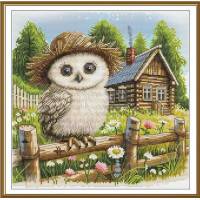 СР2385 Нова Слобода Набір для вишивки рахунковим хрестиком - Сільський парубок 25x25 см, Aida 16 (канва з фоном)