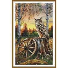 СР3461 Нова Слобода Набір для вишивки рахунковим хрестиком - На узліссі 30x48 см, Aida 16 ct (канва з фоном)