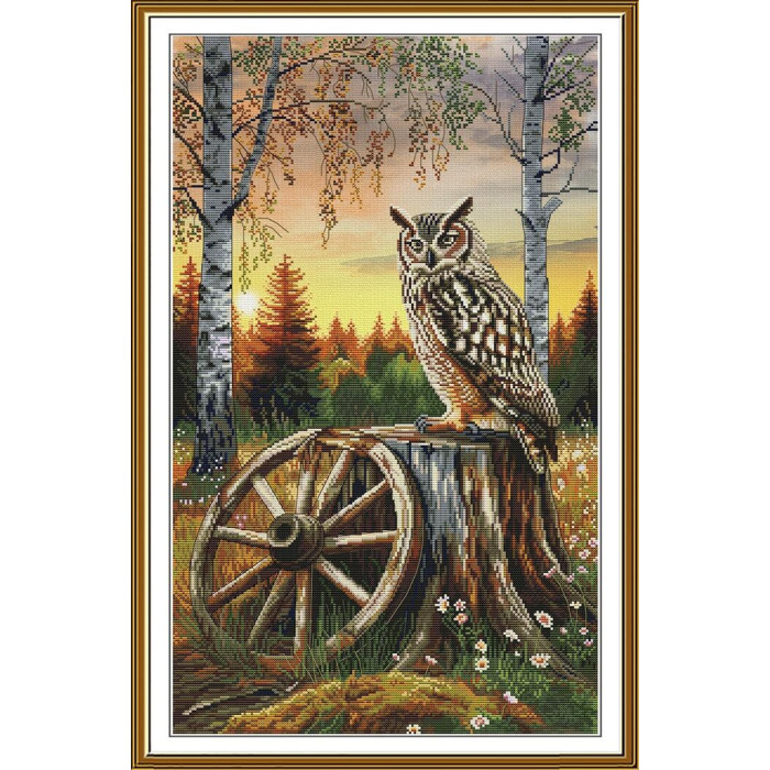 СР3461 Нова Слобода Набір для вишивки рахунковим хрестиком - На узліссі 30x48 см, Aida 16 ct (канва з фоном)