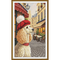 СР3471 Нова Слобода Набір для вишивки рахунковим хрестиком - Французик 23x40 см, Aida 16 (канва з фоном)