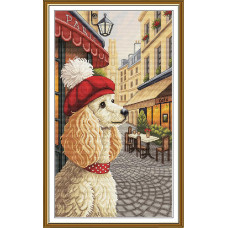 СР3471 Нова Слобода Набір для вишивки рахунковим хрестиком - Французик 23x40 см, Aida 16 (канва з фоном)
