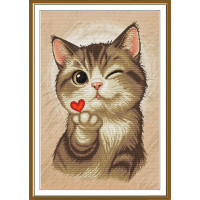 СР3483 Нова Слобода Набір для вишивки рахунковим хрестиком - Поцілунок для тебе 29x44 см, Aida 16 (канва з фоном)