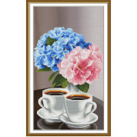 СР3484 Нова Слобода Набір для вишивки рахунковим хрестиком - Гармонія на двох 25x43 см, Aida 16 (канва з фоном)