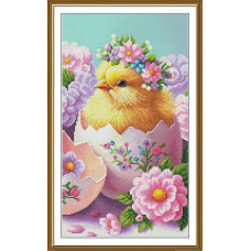 СР4252 Нова Слобода Набір для вишивки рахунковим хрестиком - Пробудження життя 18x31 см, Aida 16 ct (канва з фоном)