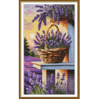 СР6297 Нова Слобода Набір для вишивки рахунковим хрестиком - Лавандовий сон 30x52 см, Aida 16 ct (канва з фоном)