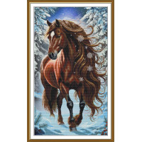 СР6302 Нова Слобода Набір для вишивки рахунковим хрестиком - Зимова красуня 29x51 см, Aida 16 (канва з фоном)