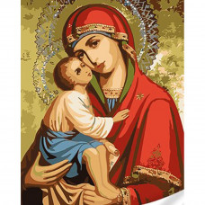 SS1115 Донська ікона Божої Матері, 30х40 см. Strateg. Картина за номерами (Стратег)