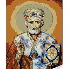 SS1119 Ікона Святого Миколая, 30х40 см. Strateg. Картина за номерами (Стратег)