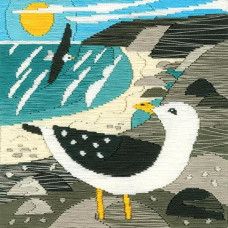 SSMJ1 Bothy Threads Набір для вишивки гладдю - Чайки Seagulls 16x16 см, тканина з малюнком №22