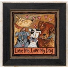 ST150103 Mill Hill Набір для вишивки рахунковим хрестиком + бісером - Любиш мене, люби мою собаку Love Me, Love My Dog 18x18 см, перфорований папір