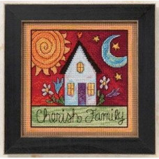 ST150104 Mill Hill Набір для вишивки рахунковим хрестиком + бісером - Бережи сім'ю Cherish Family 18x18 см, перфорований папір