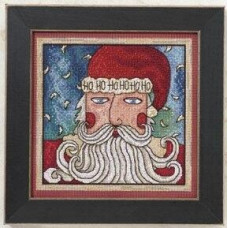 ST150204 Mill Hill Набір для вишивки рахунковим хрестиком + бісером - Хо Хо Санта Ho Ho Santa 18x18 см, перфорований папір