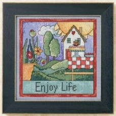 ST151102 Mill Hill Набір для вишивки рахунковим хрестиком + бісером - Насолоджуйся життям Enjoy Life 18x18 см, перфорований папір