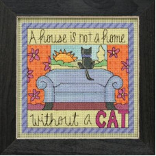 ST151812 Mill Hill Набір для вишивки рахунковим хрестиком + бісером - Без кота Without a Cat 18x18 см, перфорований папір