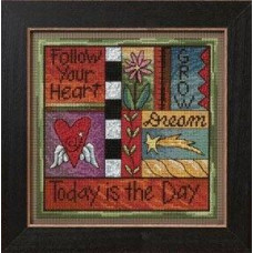 ST152104 Mill Hill Набір для вишивки рахунковим хрестиком + бісером - Сьогодні той день Today is the Day 18x18 см, перфорований папір