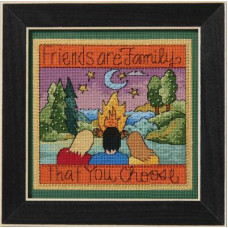 ST152411 Mill Hill Набір для вишивки рахунковим хрестиком + бісером - Друзі та сім'я Friends are Family 18x18 см, перфорований папір