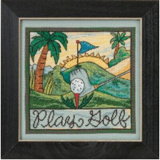 ST305101 Mill Hill Набір для вишивки рахунковим хрестиком + бісером - Грай гольф Play Golf 13x13 см, Aida16