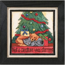 ST305102 Mill Hill Набір для вишивки рахунковим хрестиком + бісером - Ніхто не ворушиться Not a Creature was Stirring 13x13 см, Aida16