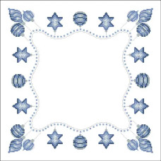 СТН-008 Княгиня Ольга Заготовка для вишивки бісером - Серветка Блакитні прикраси, 50х50 см (габардин)