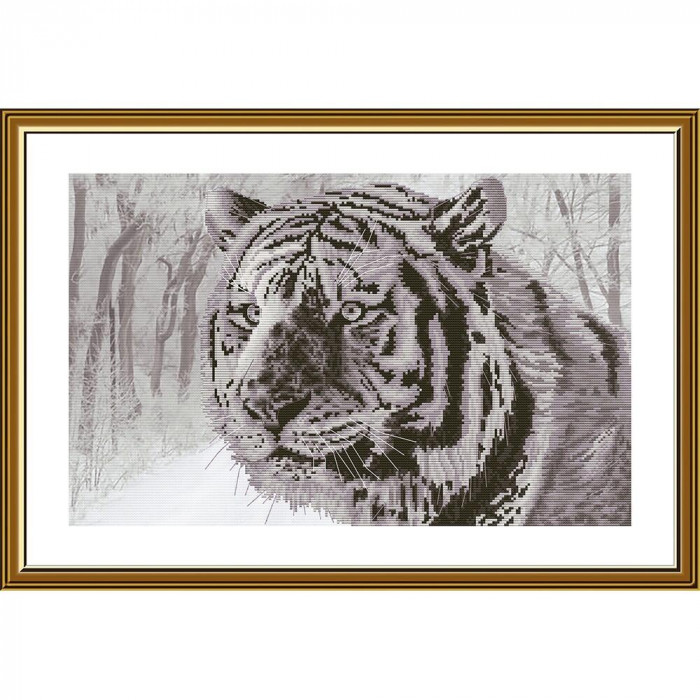 СВ3215 Бенгальський тигр. 27х44 см. Нова Слобода. Набір для часткової вишивки хрестиком на Aida 14 з фоном