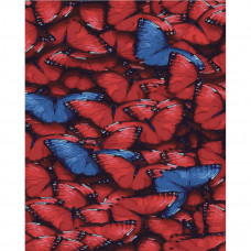 SY6414 Червоні метелики, на кольоровому фоні 40х50 см. Strateg. Картина за номерами (Стратег)