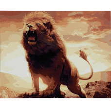 SY6593 Сила і могутність лева, 40x50 см. Strateg. Картина за номерами (Стратег)
