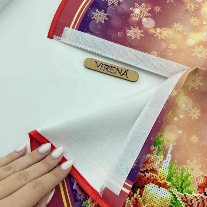 СЯ_320 Virena Заготовка для вишивки бісером - Спідниця під ялинку Різдвяна свічка 71х71 см (схема на габардині)