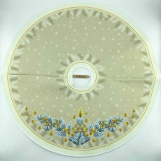 СЯ_321 Virena Заготовка для вишивки бісером - Спідниця під ялинку Срібні різдвяні двоники 71х71 см (схема на габардині)