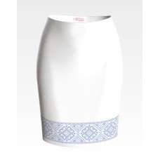 СЖ105кБнннн Спідниця жіноча, атлас-коттон, білий. Барвиста вишиванка. Заготовка для вишивки бісером