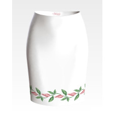 СЖ002пБнннн Барвиста вишиванка Заготовка для вишивки - Спідниця жіноча Лілеї р.42-54 габардин, білий